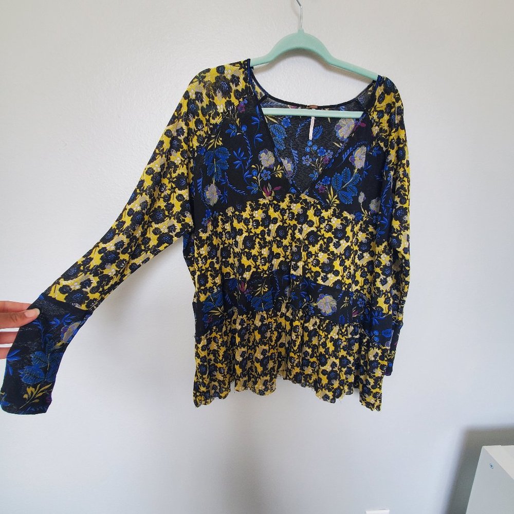 Free People multi print floral top - Picture 4 of 6